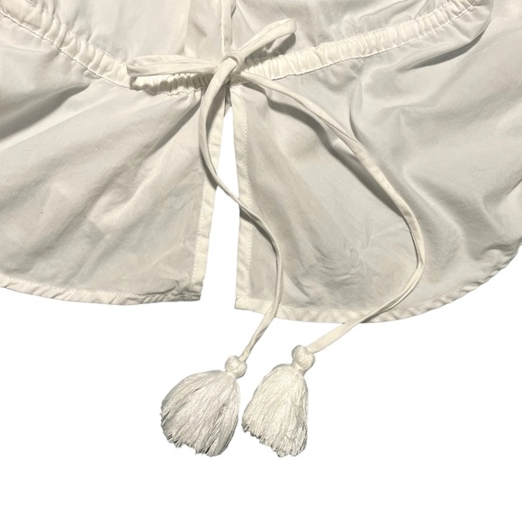 White Tularosa Sansa smocked elastic off the shoulder neckline and eyelet trim - Picture 13 of 13